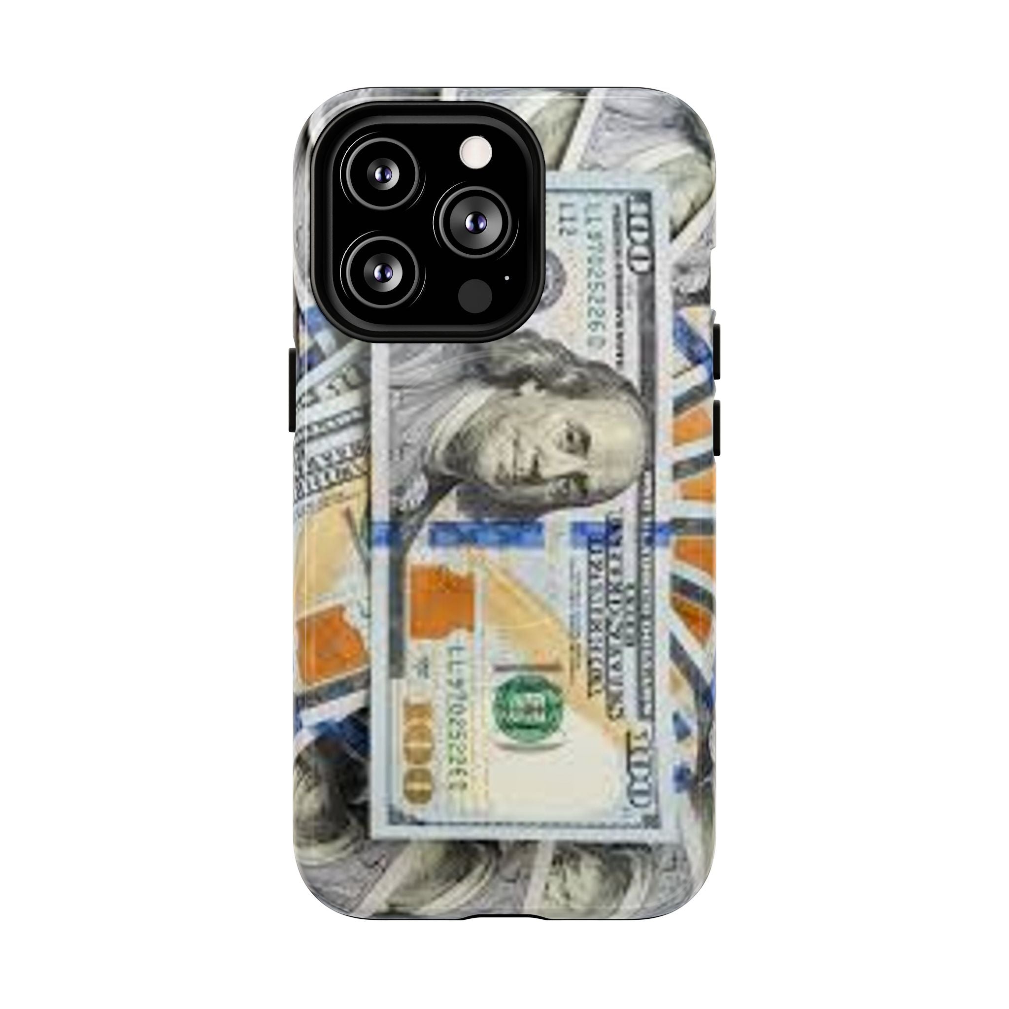 Coque de téléphone Billets de cent dollars | Coque magnétique robuste, motif argent