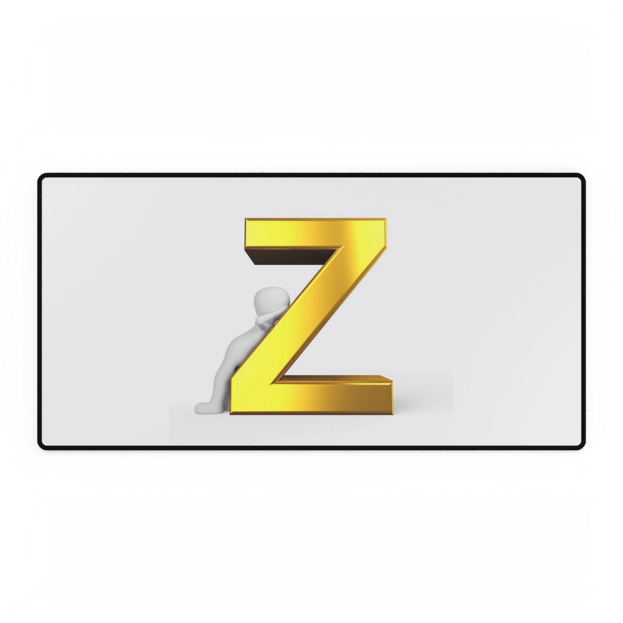 Tapis de bureau lettre Z dorée | Tapis de souris monogramme