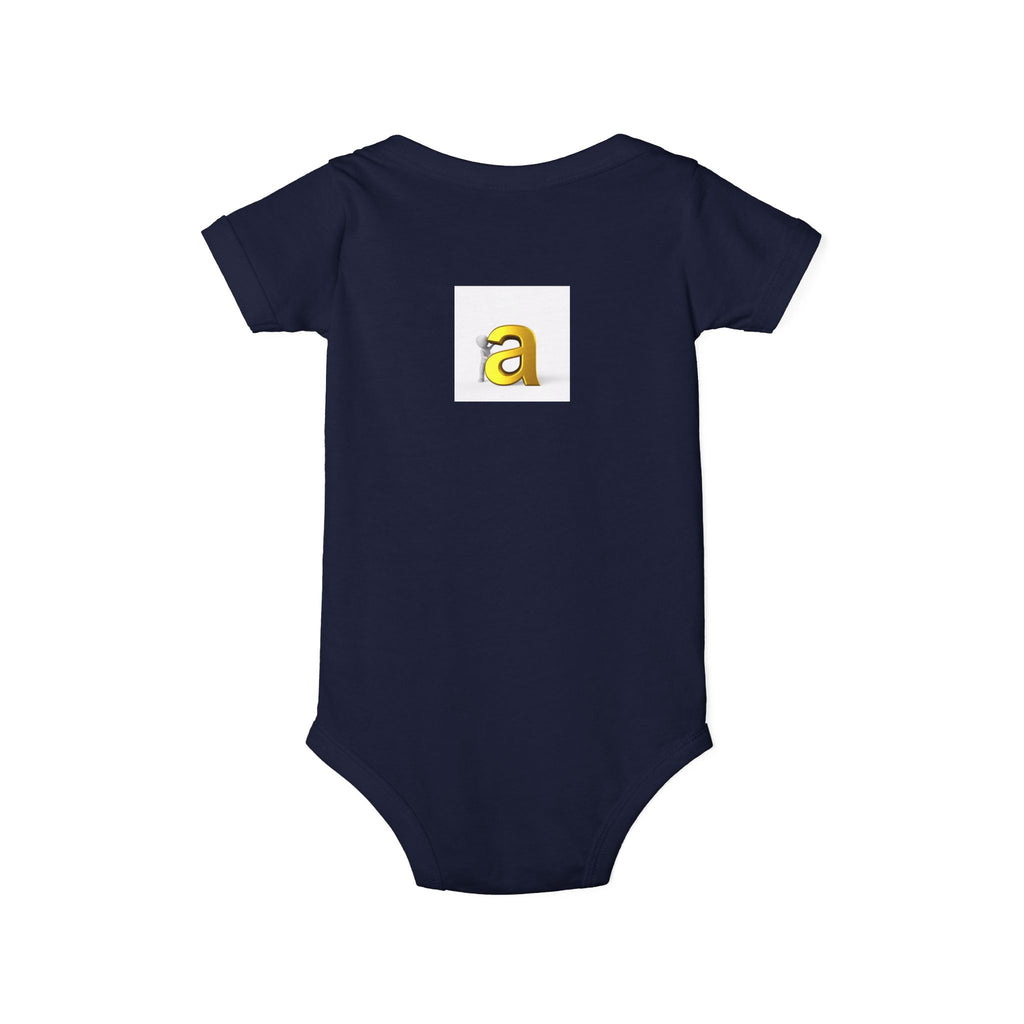 Gold Letter 'a' Baby Onesie | Infant Jersey One Piece