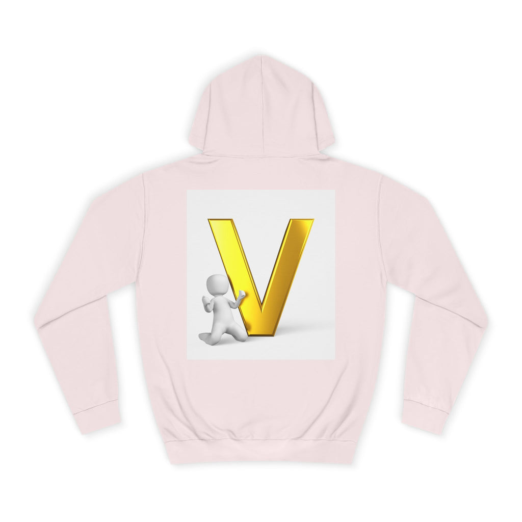 Gold 3D Letter V Hoodie | Initial V Sweatshirt, Monogram Lettering