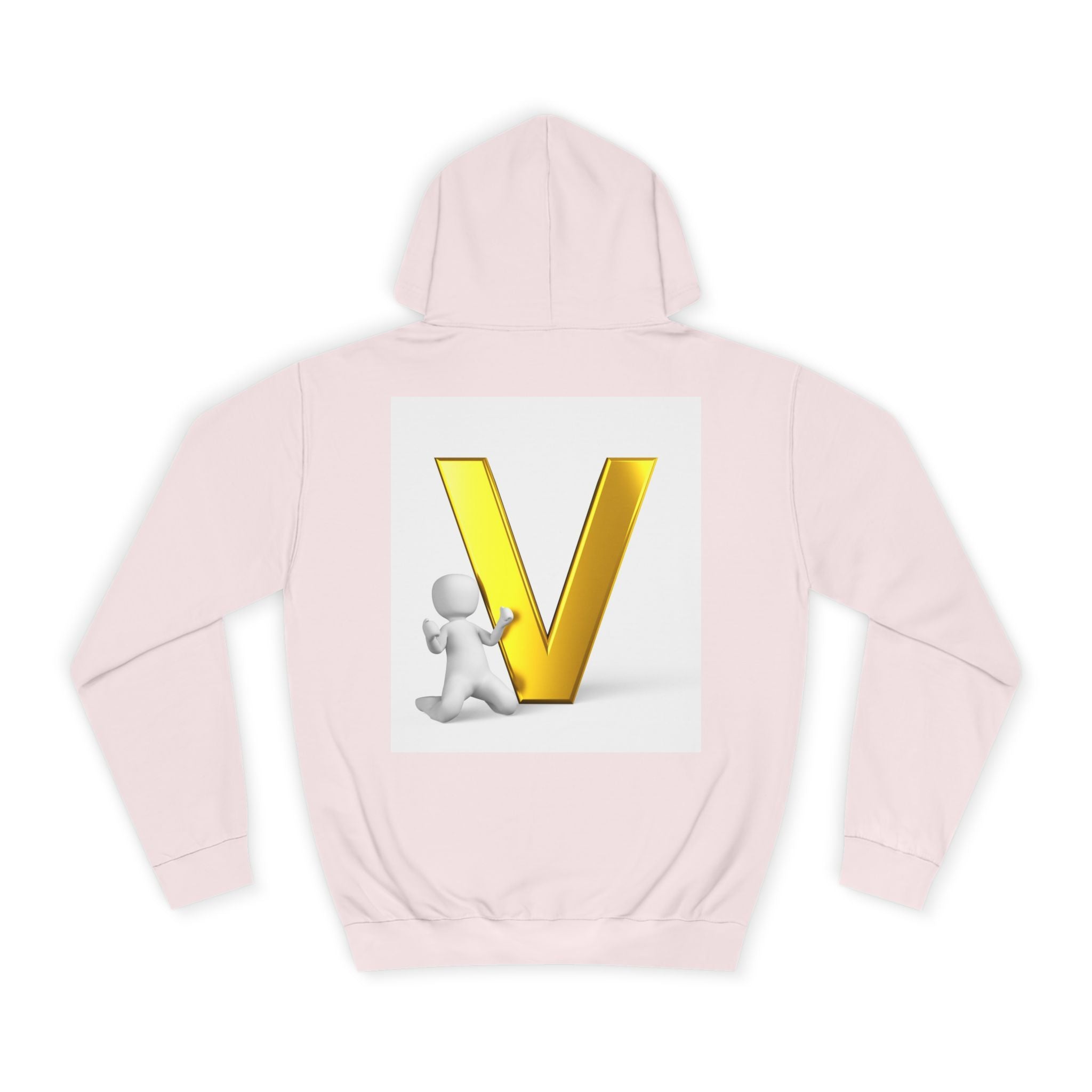 Gold 3D Letter V Hoodie | Initial V Sweatshirt, Monogram Lettering