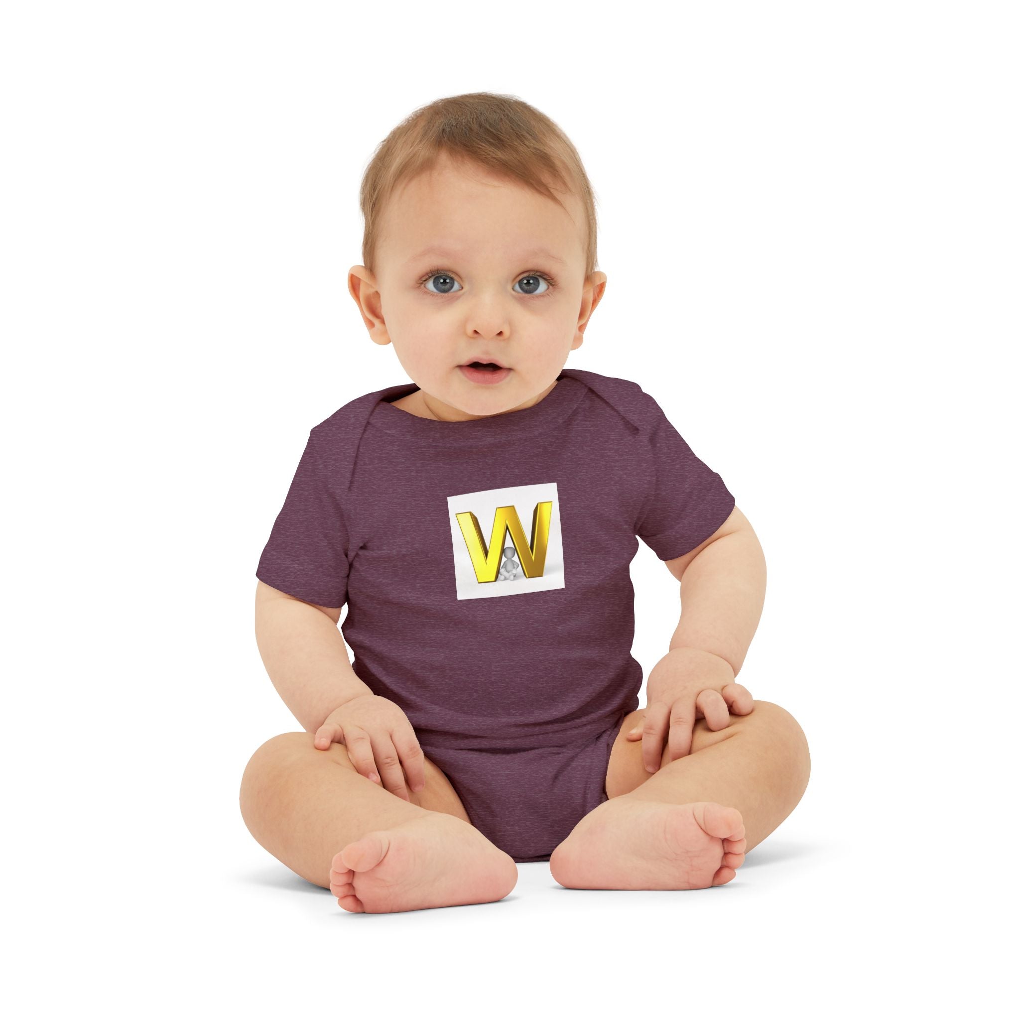 Gold Letter W Monogram Infant One Piece | Baby Bodysuit