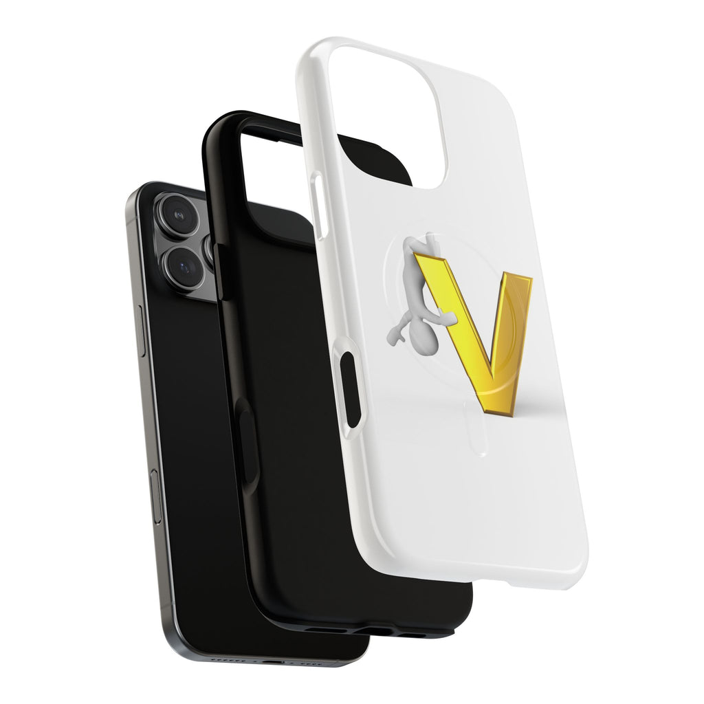 3D Yellow V Letter Phone Case Tough Magnetic Case | Monogram V iPhone Cover
