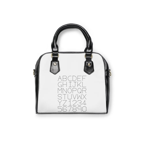 Alphabet Monogram Pattern Shoulder Handbag | Letter Grid A-Z 0-9