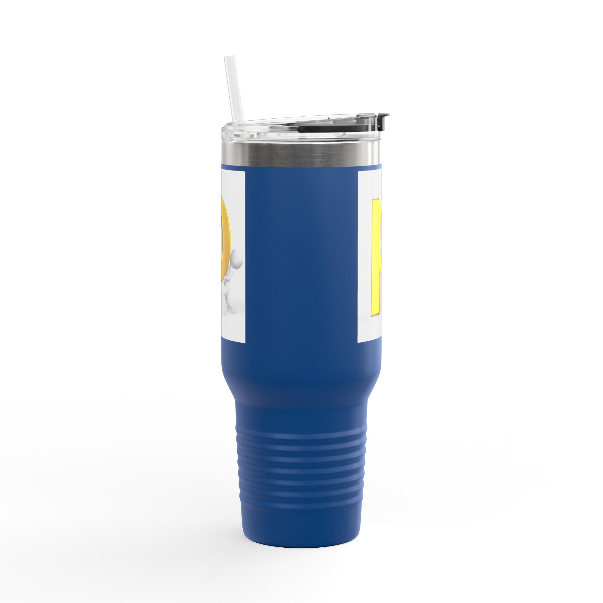 Gobelet monogramme en 3D lettre P jaune 40 oz Tasse de voyage