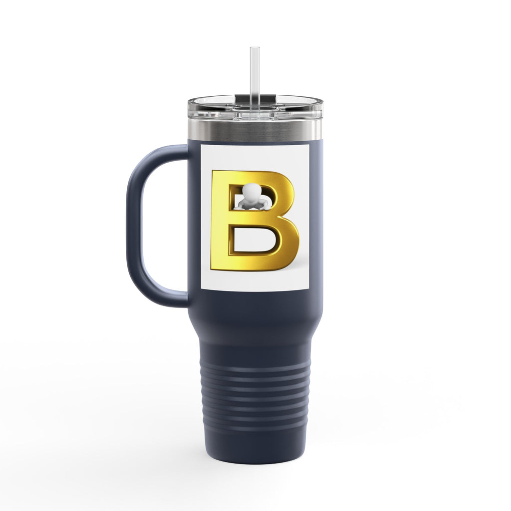 Gold 3D Letter B Insulated Travel Mug | 40oz