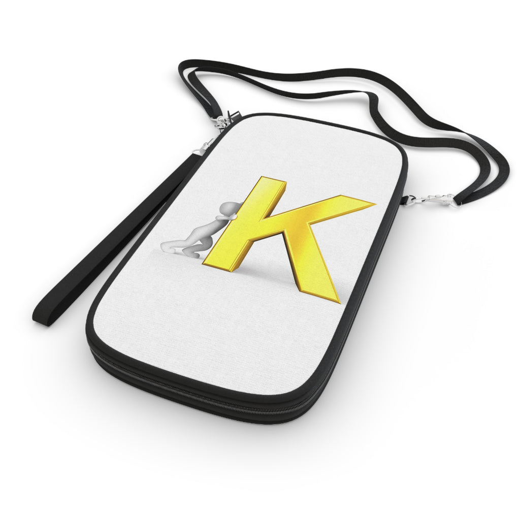 Golden Letter K Monogram Passport Wallet | Initial K Travel Organizer
