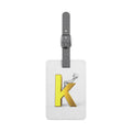 Yellow 3D Letter K luggage tag | Rectangle Saffiano polyester