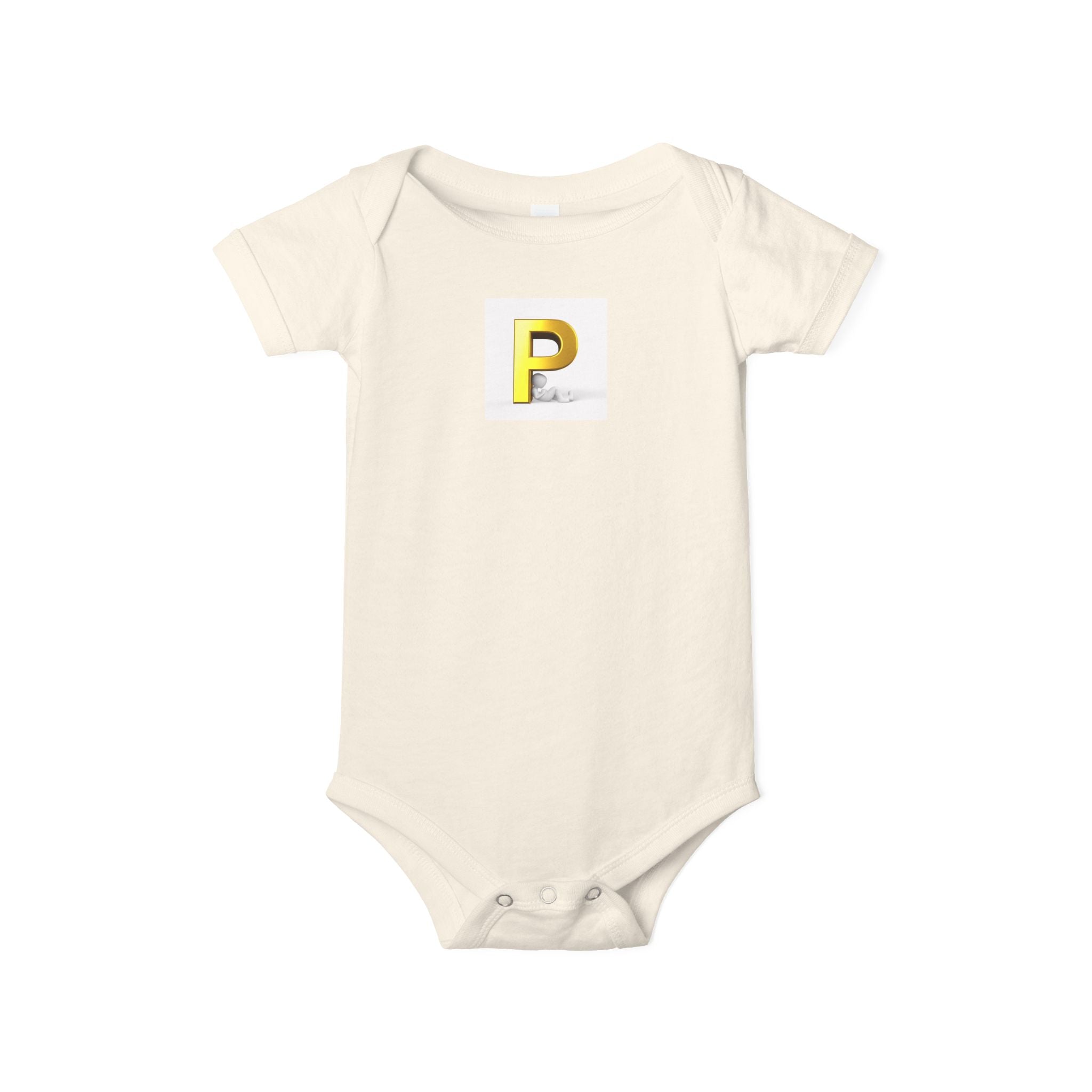 Body de bébé monogramme lettre P dorée | Grenouillère initiale