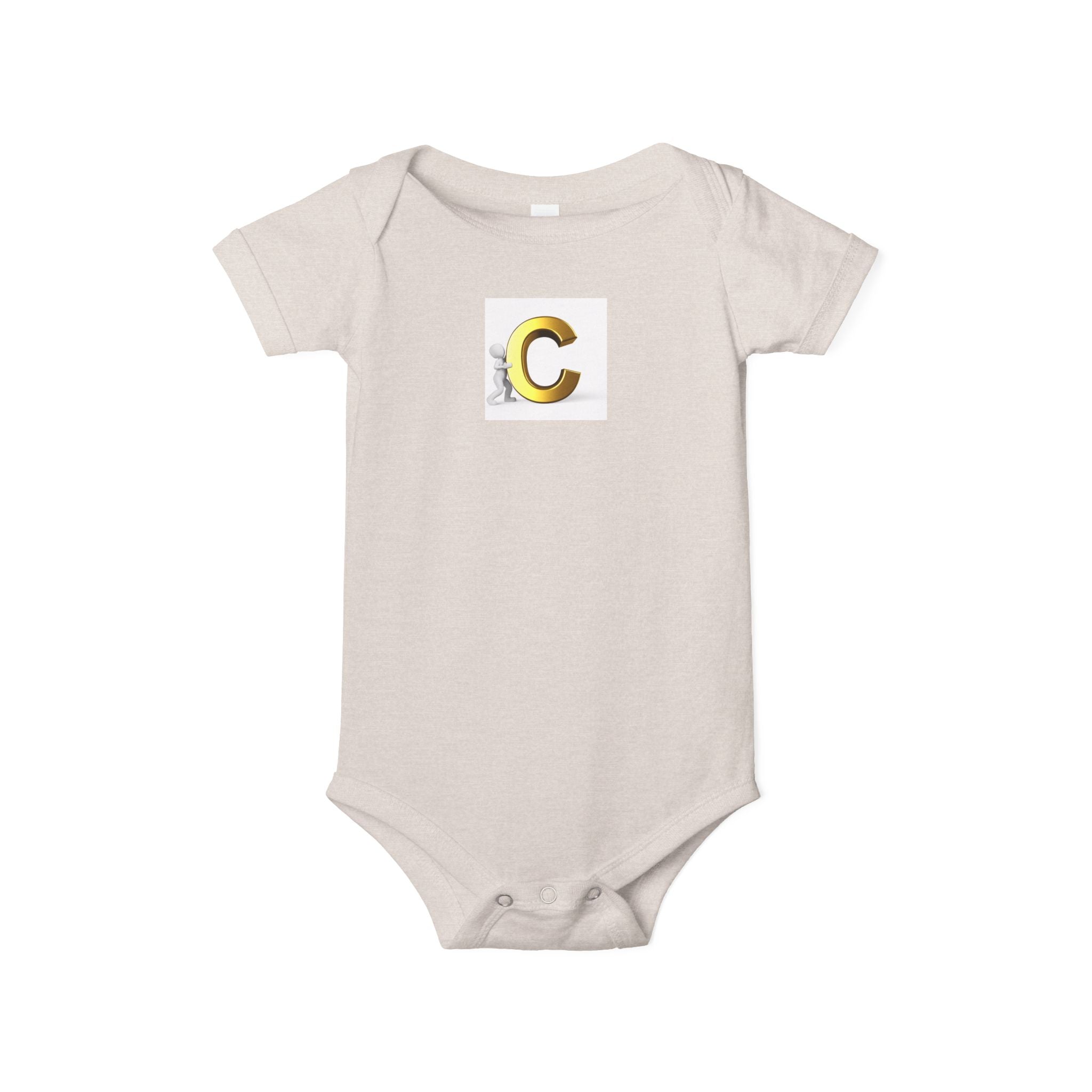 Body pour bébé Monogramme Lettre C Doré | Body bébé initiale