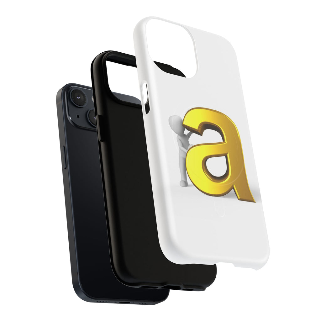 3D Gold Letter A Phone Case | Tough Magnetic Case