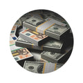 Stacked Cash round rug | Money print round rug, dollar euro design