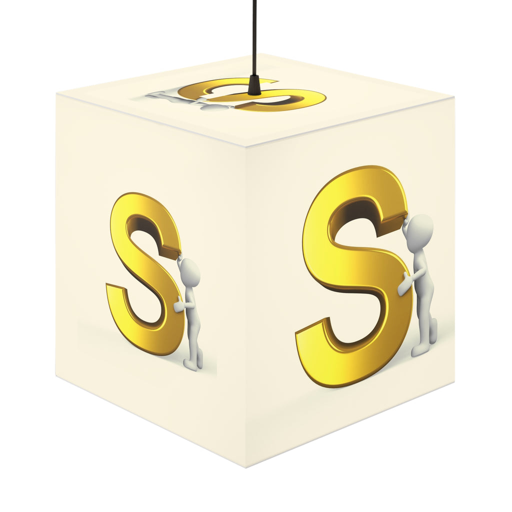 3D Gold Letter S Cube Lamp | Personalized Initial Light Cube