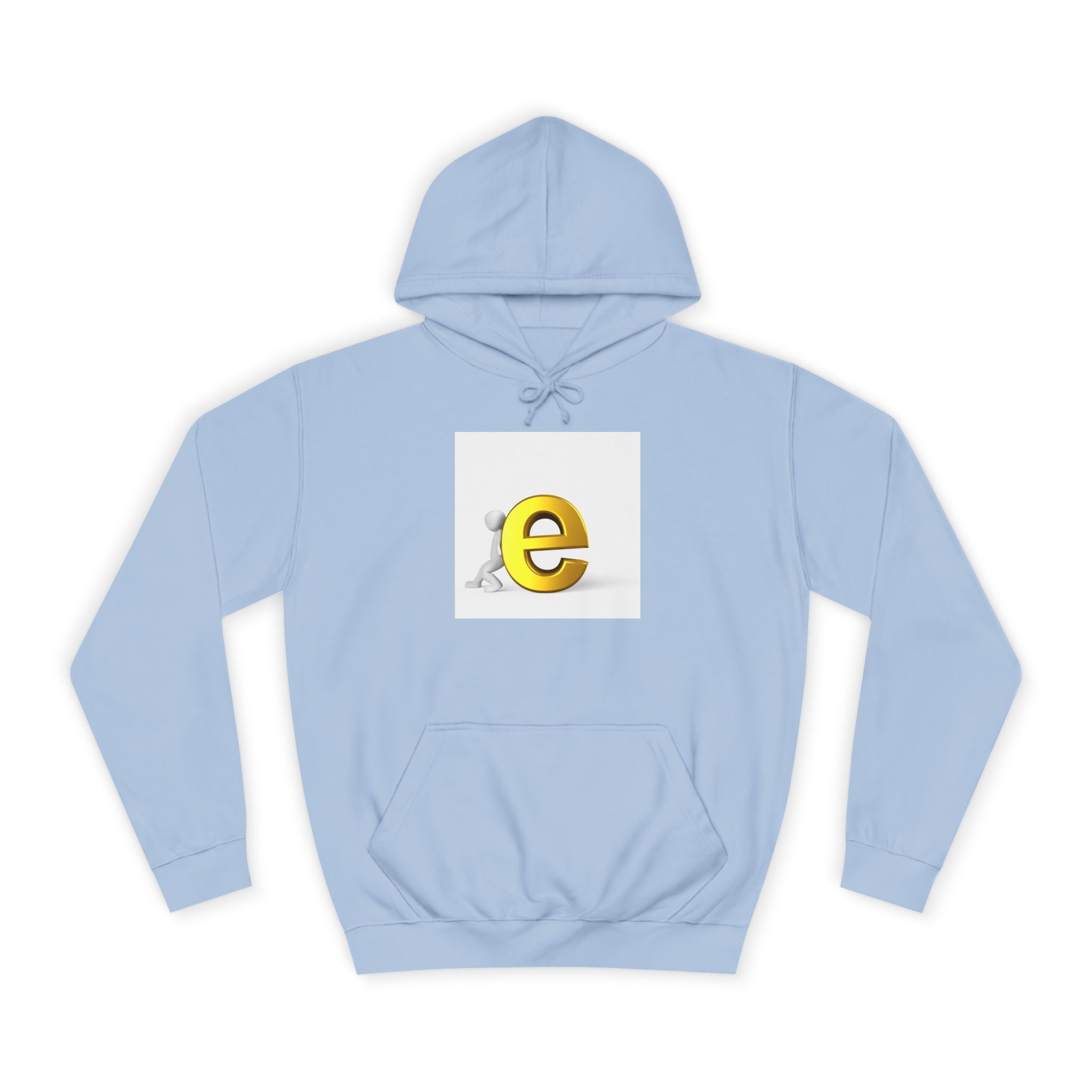 3D Gold Letter E Hoodie | Minimal Alphabet Monogram | Initial Sweatshirt