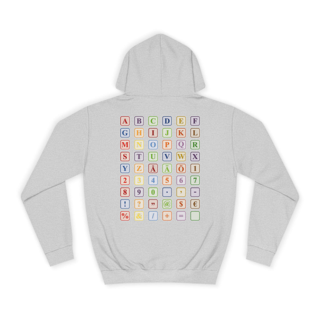 Alphabet Blocks Hoodie | Colorful Letter Grid, Back & Front Print