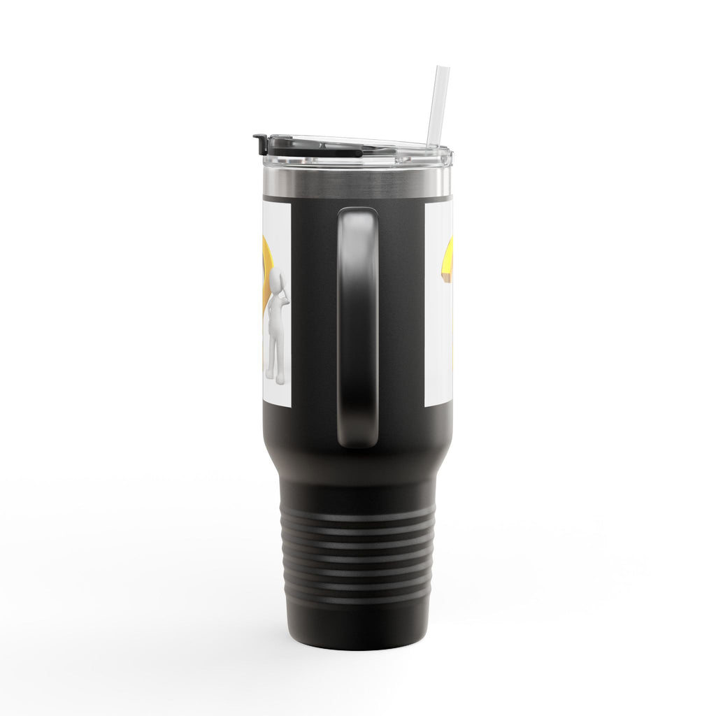 3D Gold Question Mark Illustration Travel Mug | 40oz Insulated Tumbler