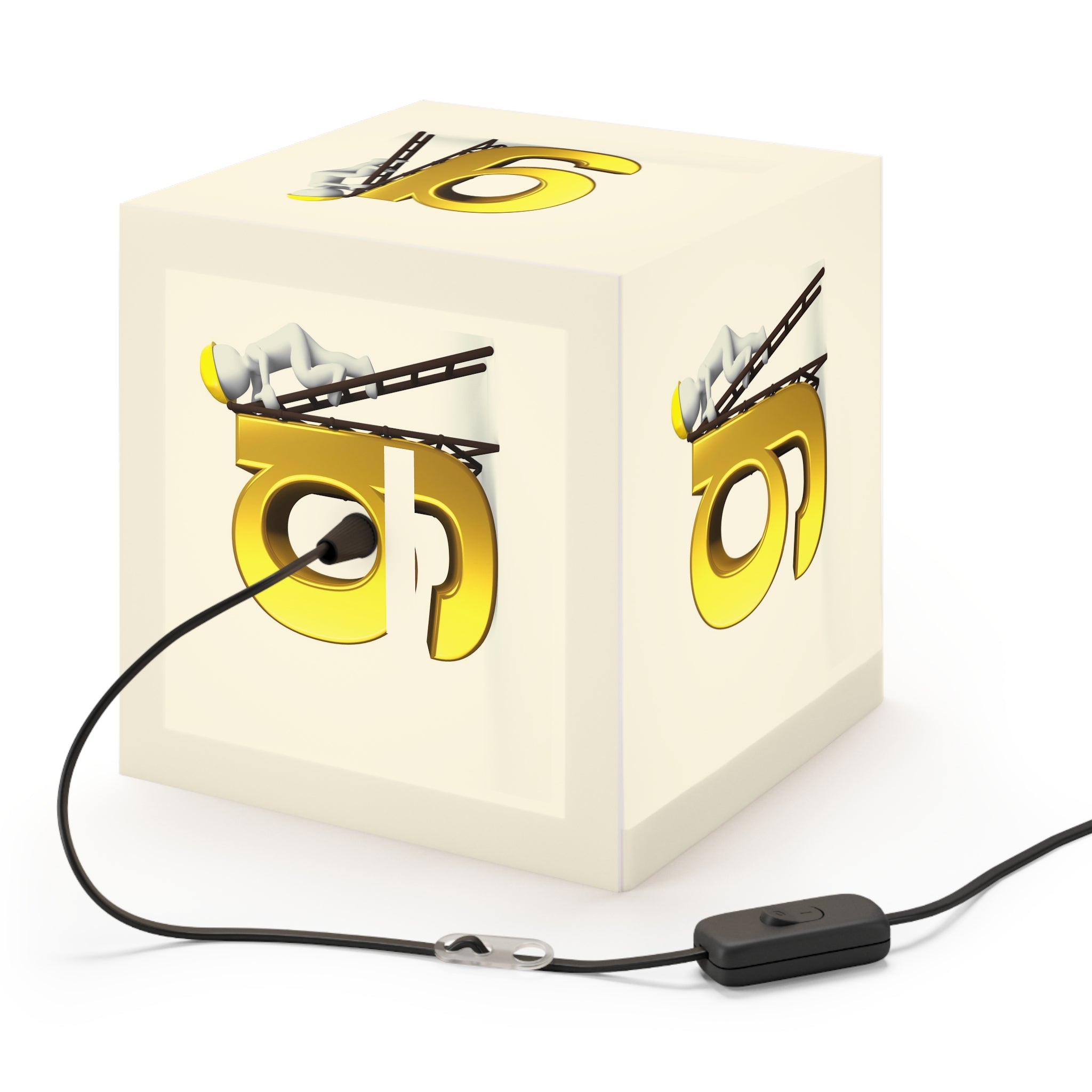 Golden Letter G Cube Lamp | Personalized Initial Light