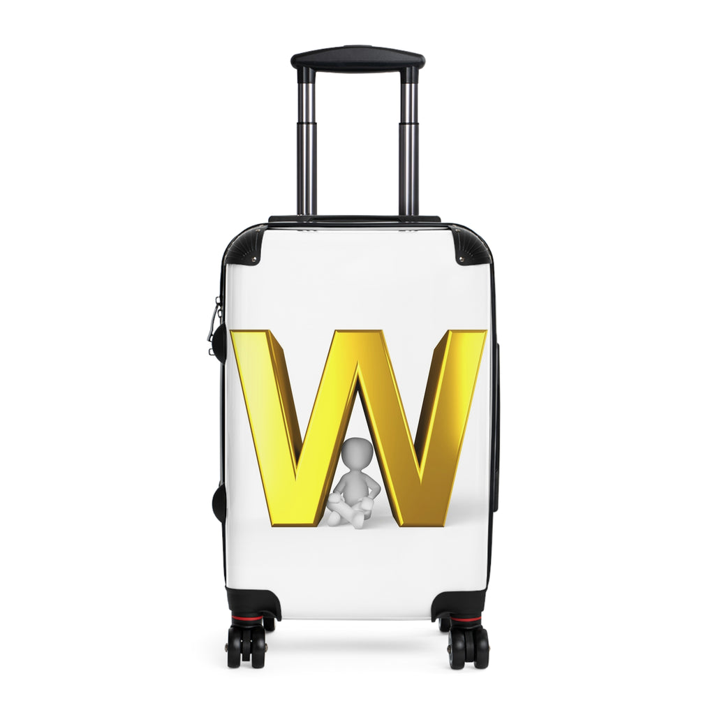 Gold Letter W Monogram Suitcase | Initial Luggage Cover