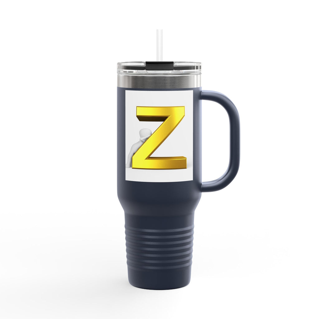 Gold 3D Letter Z Travel Mug | 40oz Insulated Tumbler