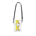 Yellow Letter K Initial Small Cell Phone Wallet | Crossbody Phone Pouch