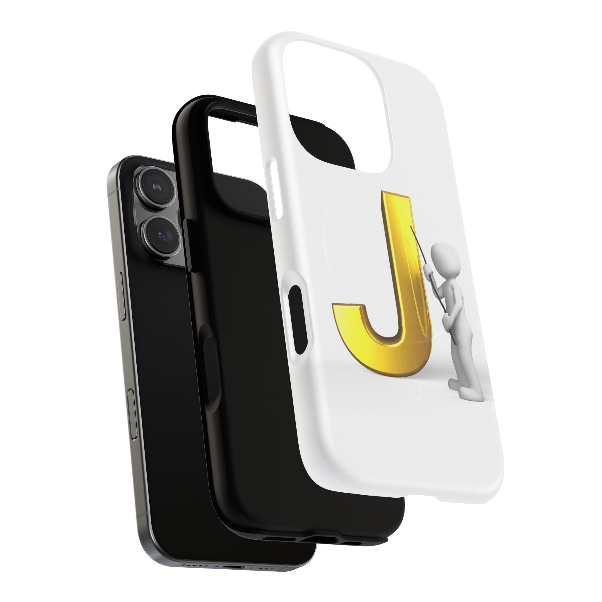Gold Letter J with Painter Figure Phone Case | Tough Magnetic Case