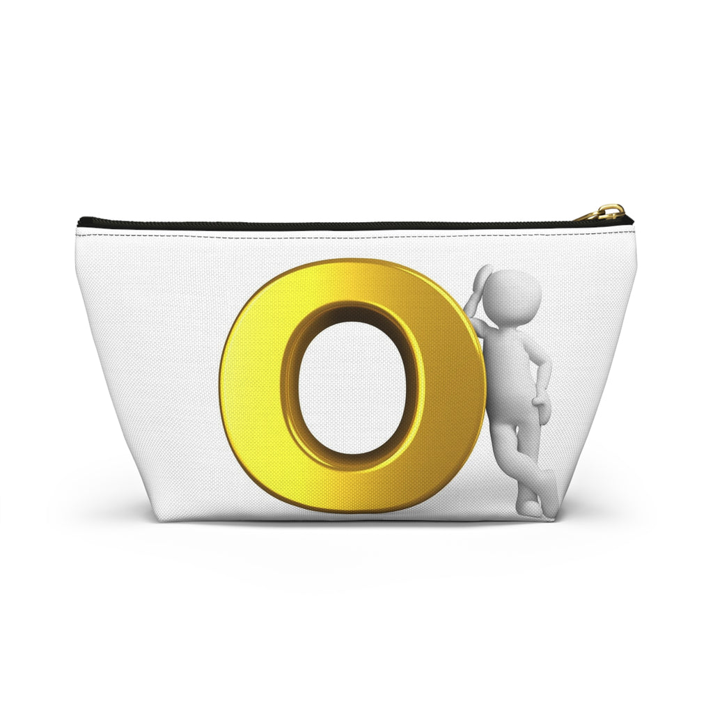 Gold Letter O Accessory Pouch | T-Bottom Cosmetic Bag