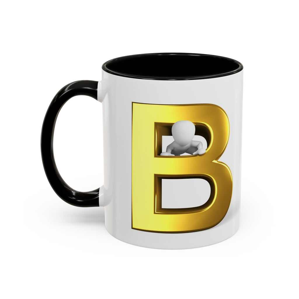 Gold Letter B with 3D Character Mug | Accent Coffee Mug