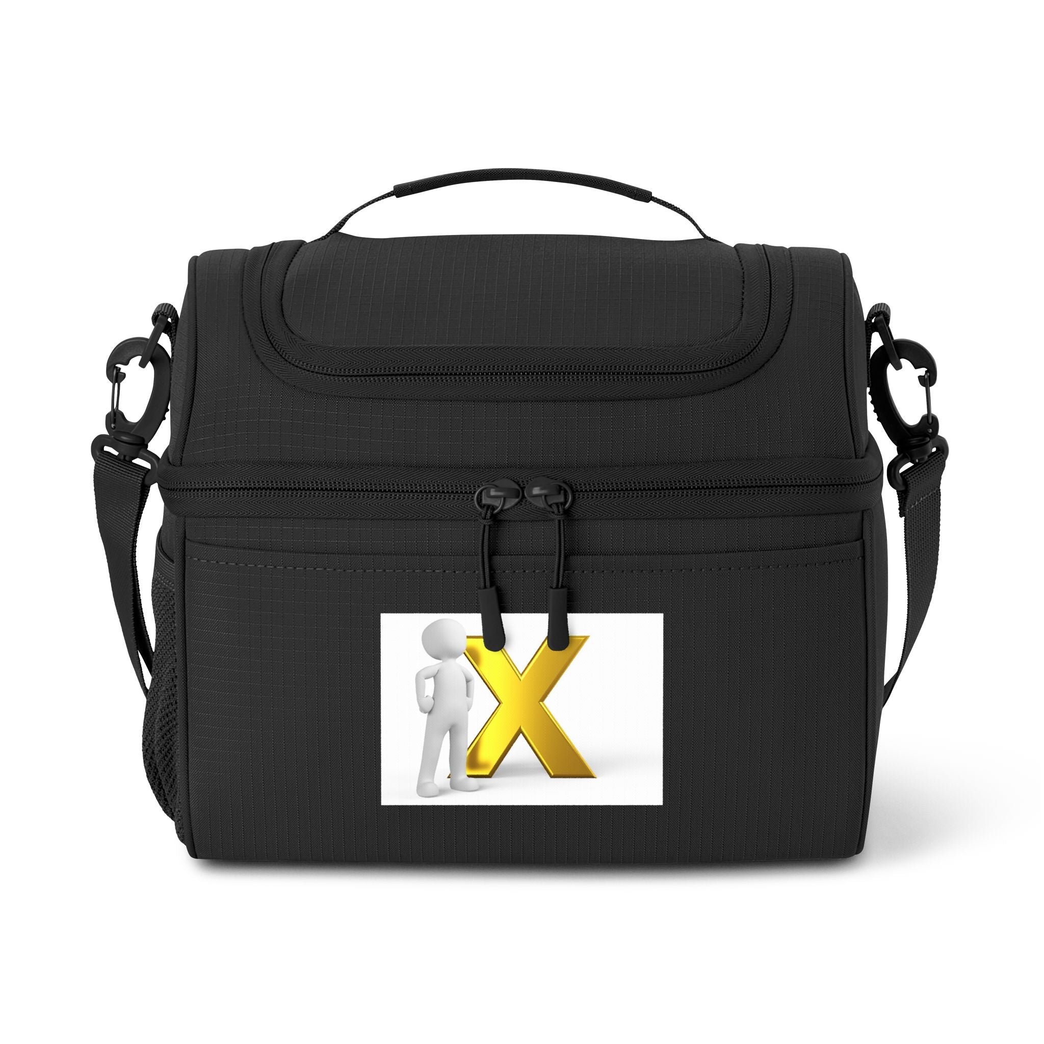 3D Figure with Gold X Cooler Bag | Insulated Lunch Tote
