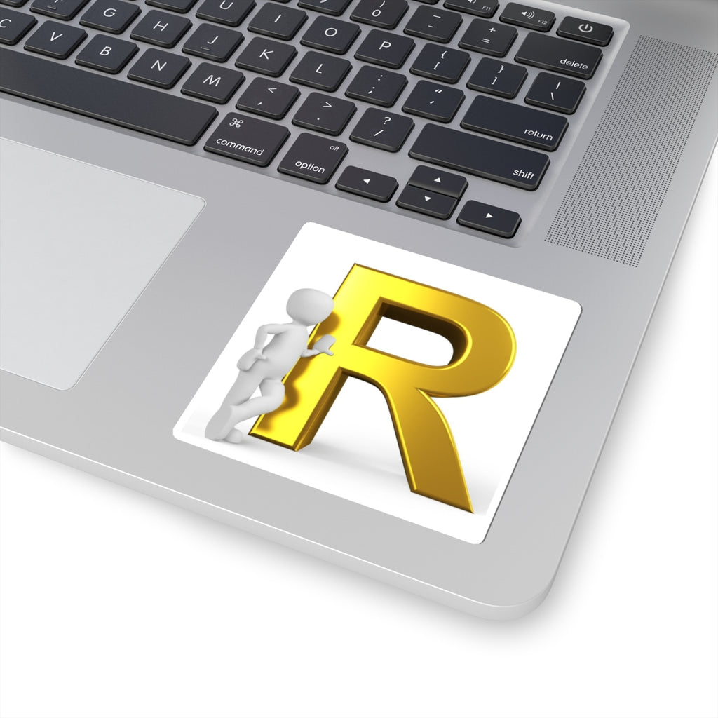 Gold Letter R Monogram Sticker kiss-cut | Laptop decal, Initial R