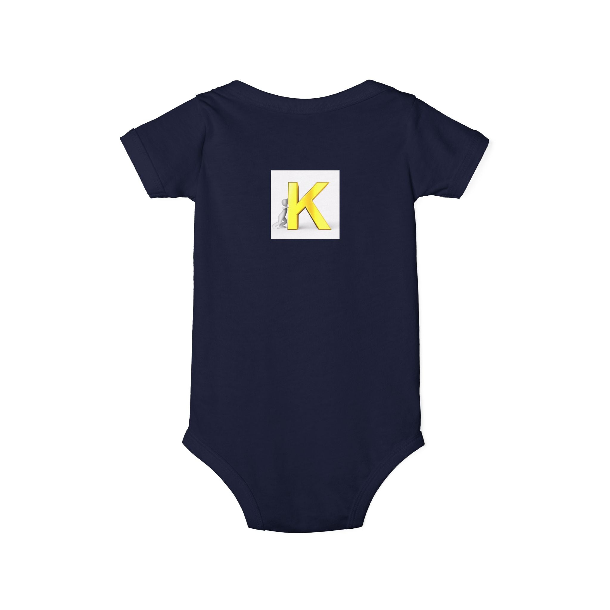 Yellow Letter K Monogram Baby Bodysuit | Infant Onesie Initial