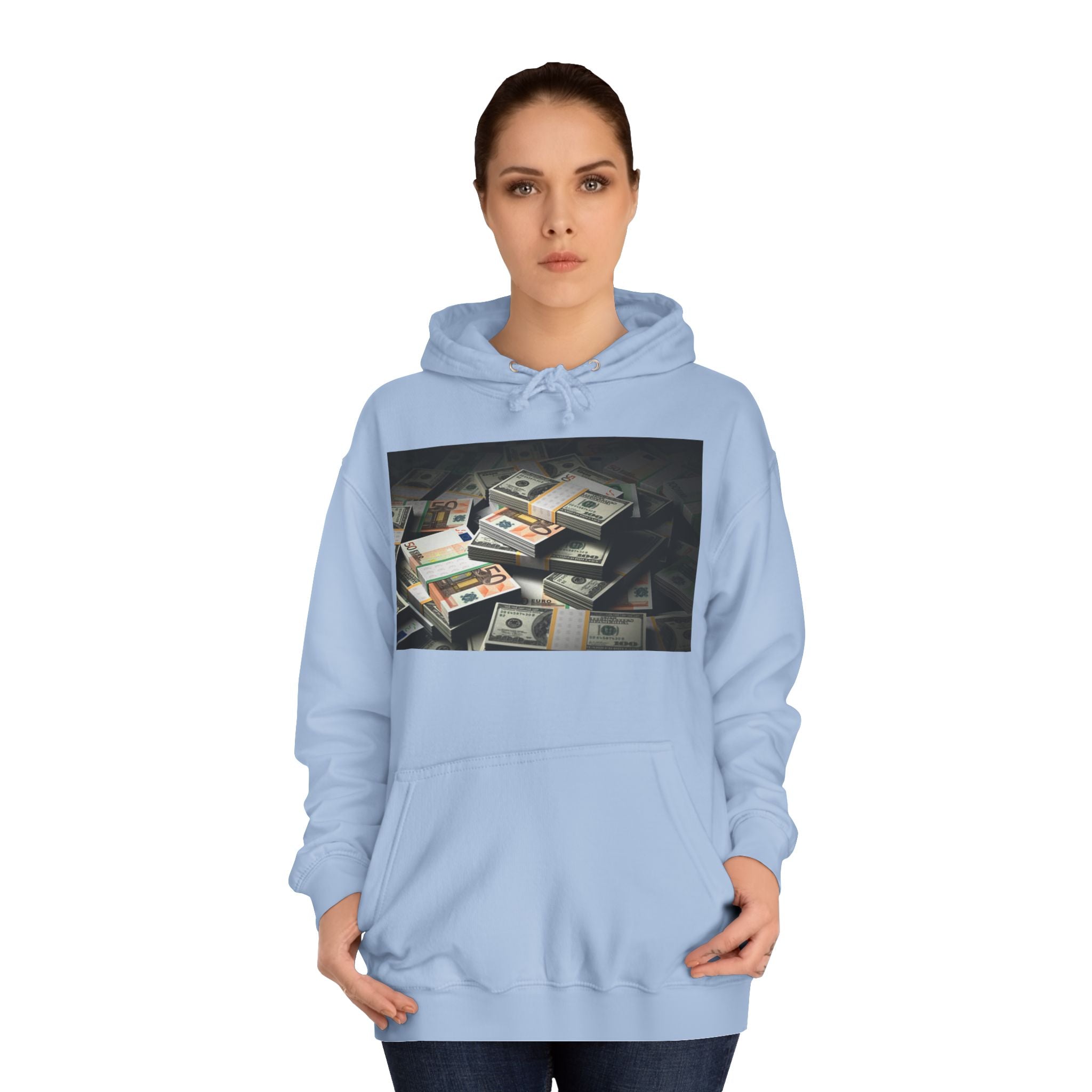 Stacked Cash Money Hoodie | Vintage Banknote Print, Stacks of Dollars