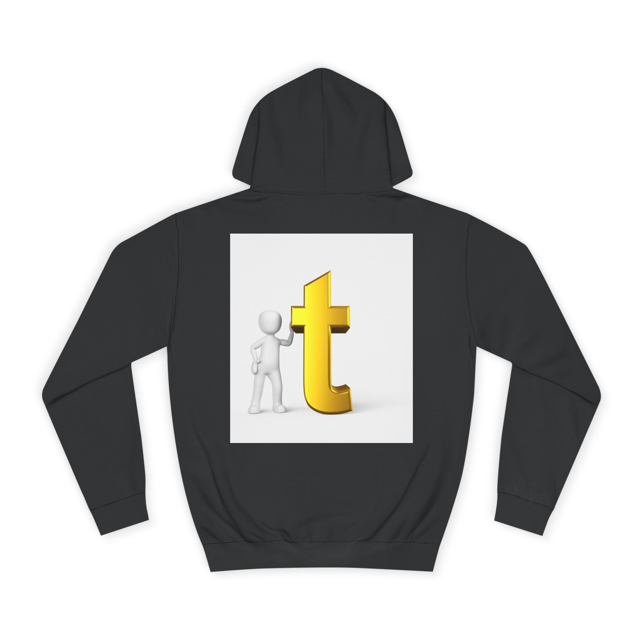 3D Gold Letter T Hoodie | Minimal Letterman Initial Sweatshirt