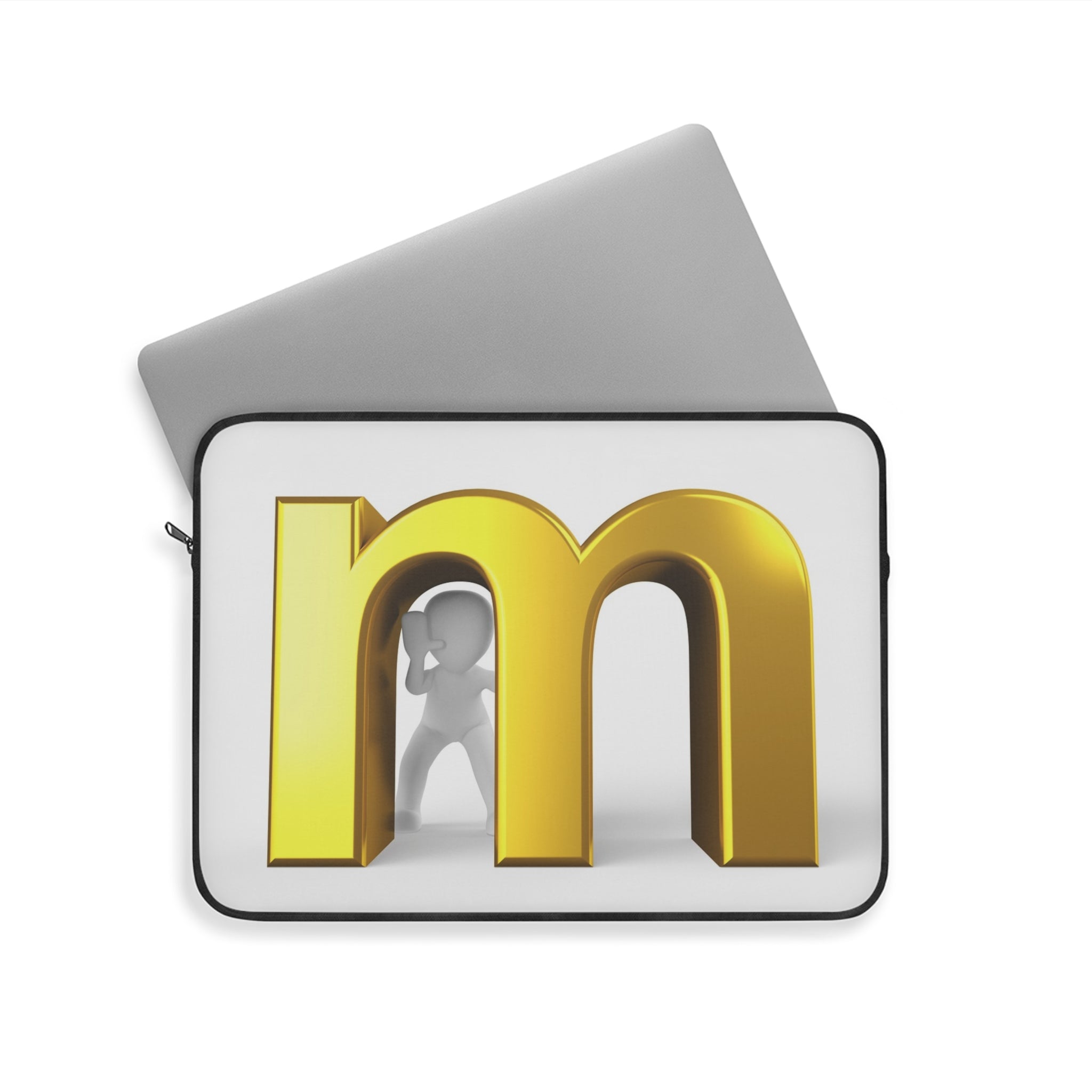 Gold Letter M Laptop Sleeve | Monogram Initial Case