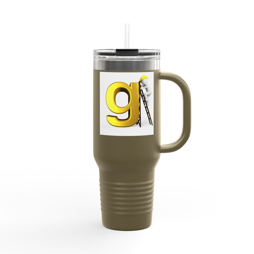 Yellow Letter G Monogram Travel Mug | 40oz Insulated Tumbler
