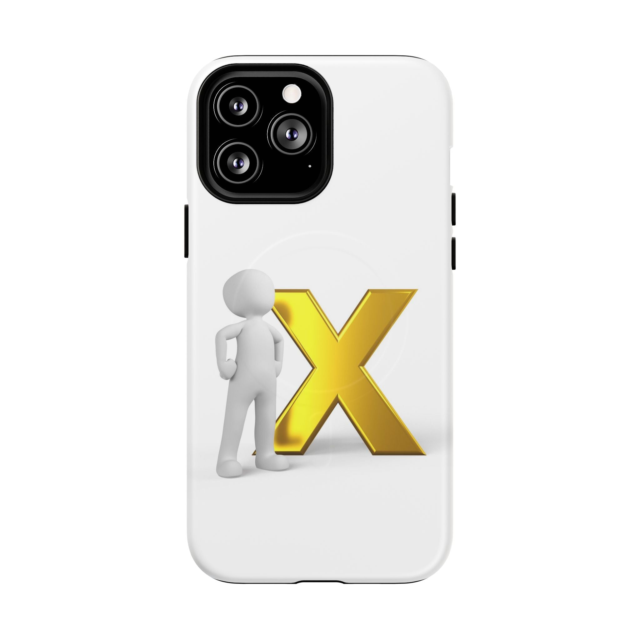 Coque iPhone Or X avec figurine 3D | Coque magnétique robuste