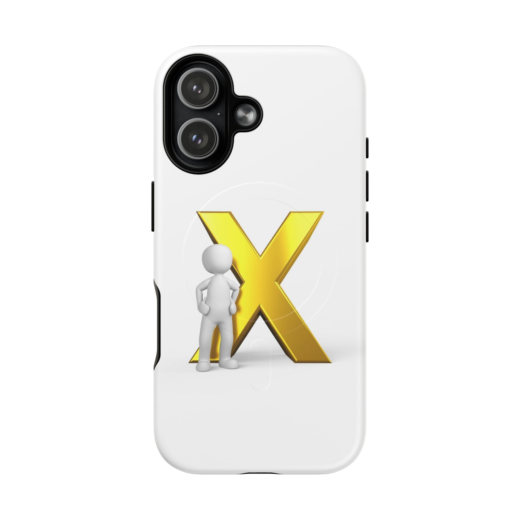 3D Figure with Gold X phone case | Magnetic Tough Case
