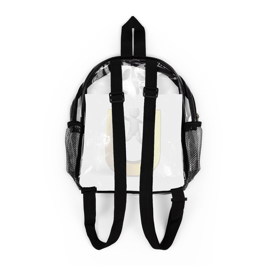 Gold Letter U Logo Clear Stadium Backpack | Transparent School Bag