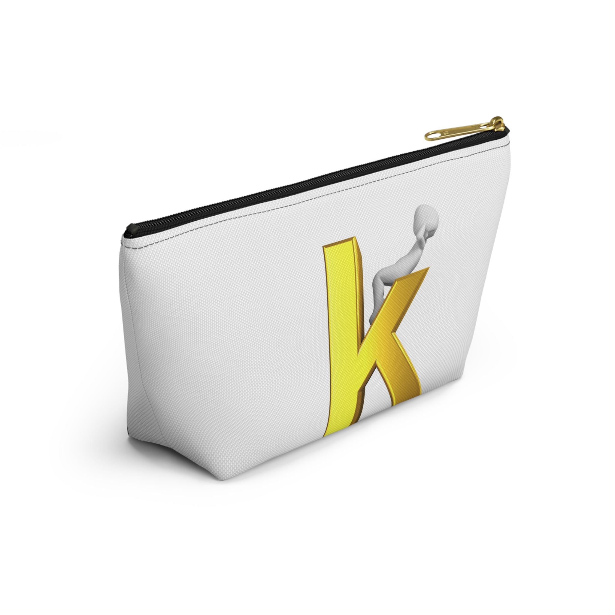 Gold Letter K with Figure Accessory Pouch