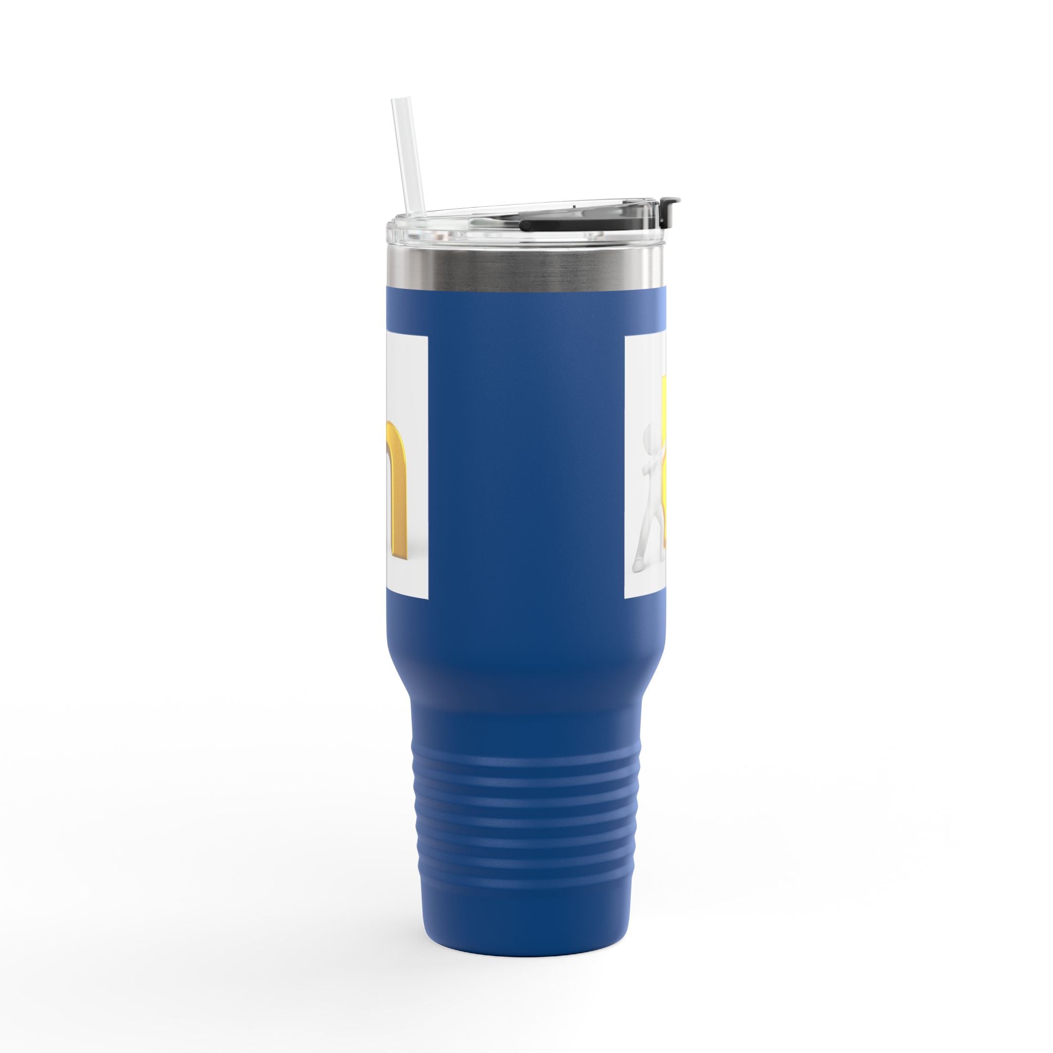 3D Gold Letter H with Figure | Travel Mug