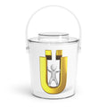 Gold Ü Letter Logo Ice Bucket with Tongs | Monogram Party Cooler