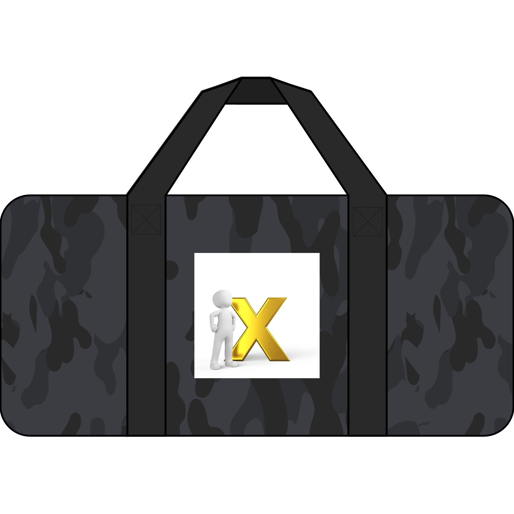 Yellow X Logo Tripper Duffel Bag | Checker Strap, Black Camo