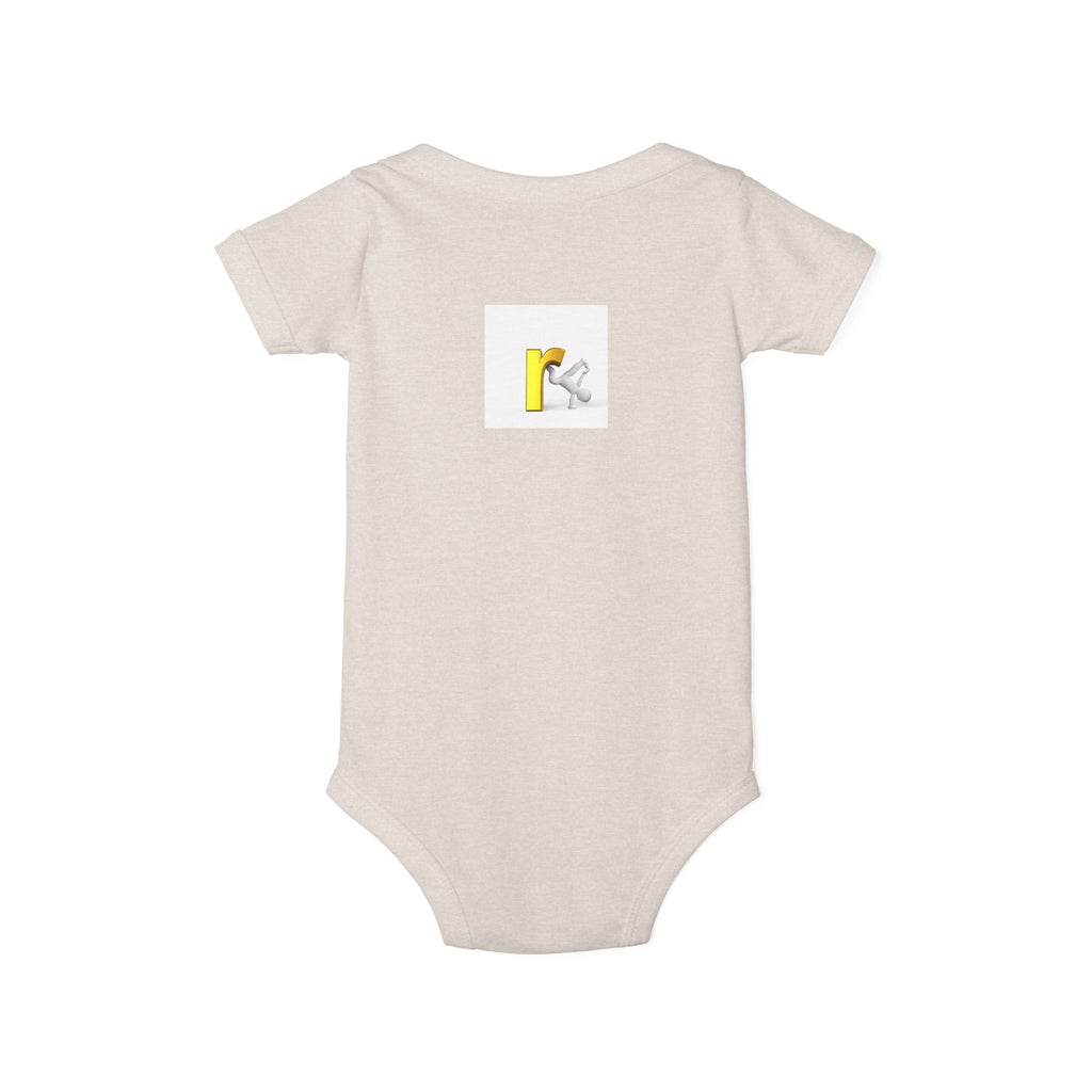 Yellow Letter R Monogram Baby Onesie | Infant Jersey One Piece