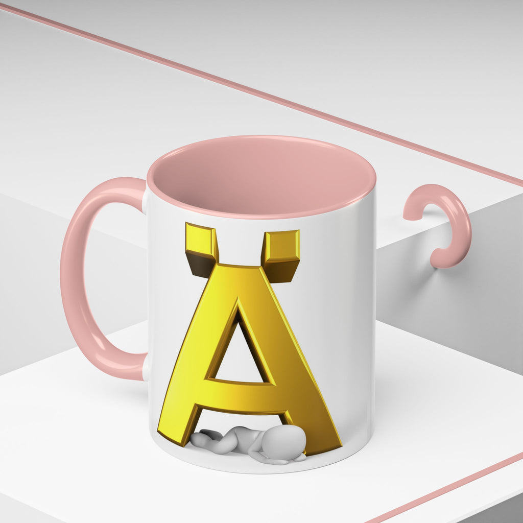 Gold 3D Letter Ä Accent Coffee Mug 11oz 15oz | Monogram Initial Ceramic Mug