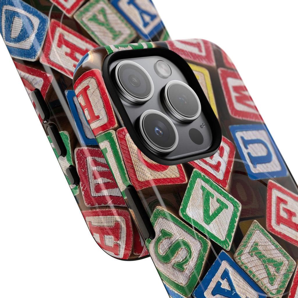Vintage Alphabet Blocks Phone Case | Tough Magnetic Case