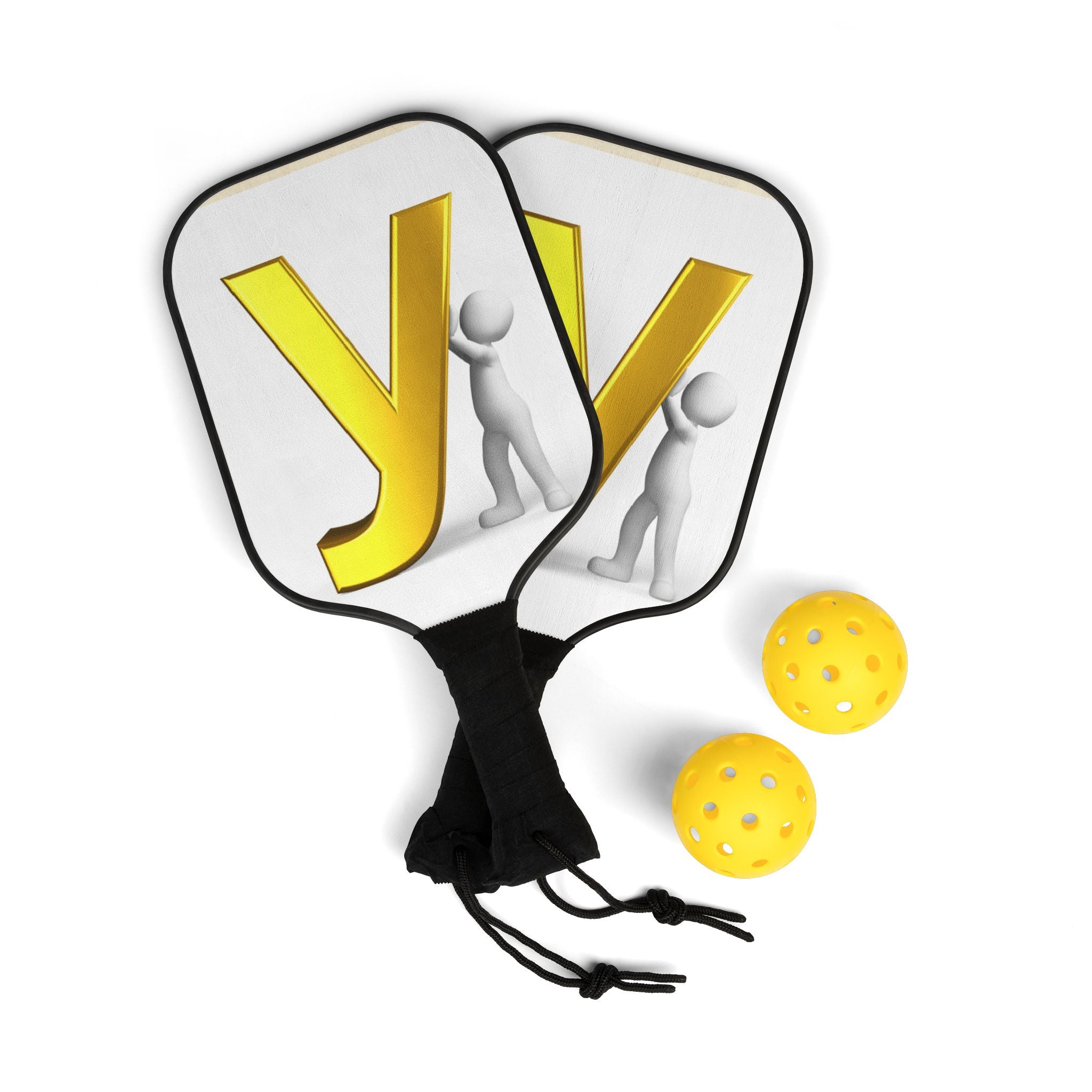 Yellow Y Letter Pickleball Paddle