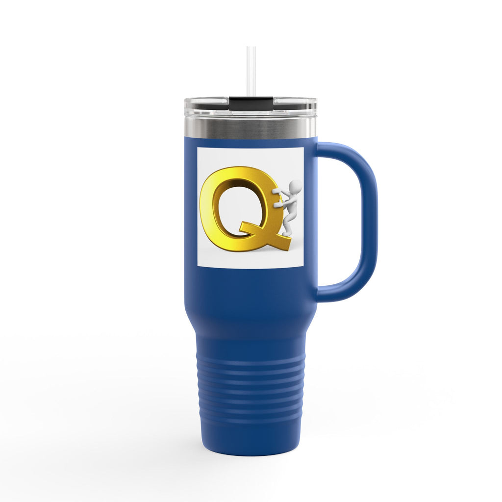 Gold Letter Q Monogram Travel Mug | 40oz Insulated Tumbler