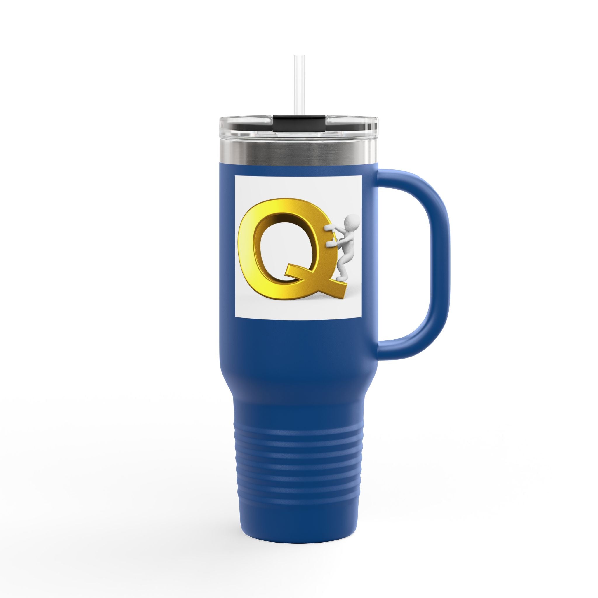 Gold Letter Q Monogram Travel Mug | 40oz Insulated Tumbler