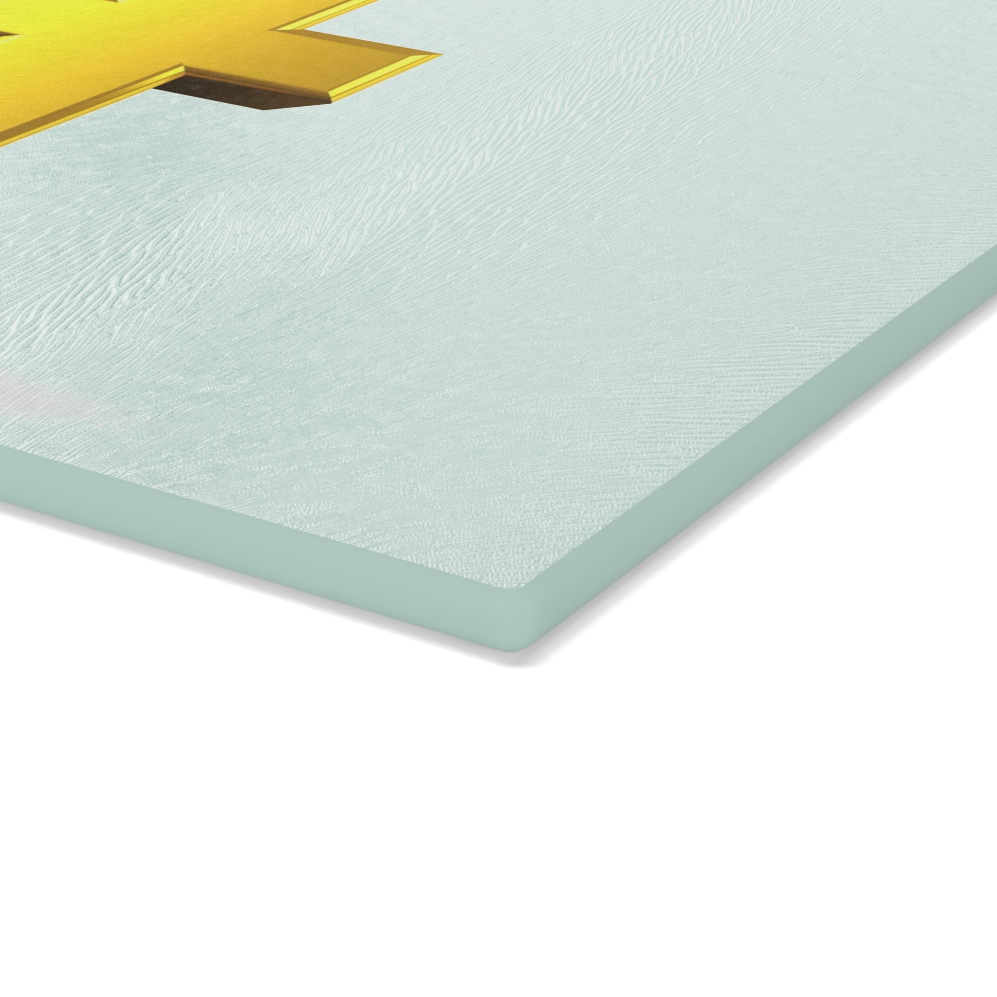 Gold Letter T Figurine Glass Cutting Board | Decorative Kitchen Board