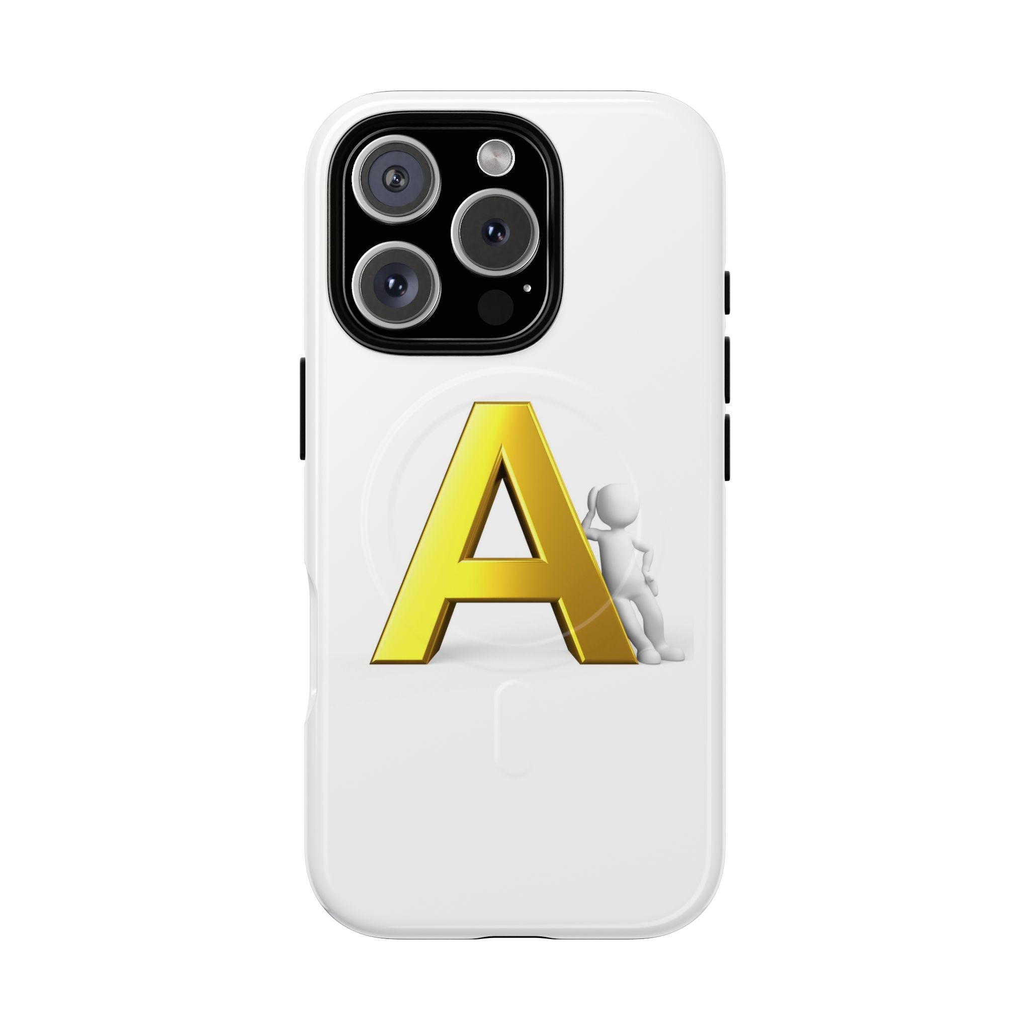 Coque de Téléphone Lettre A Dorée | Coque Magnétique Robuste, Monogramme Initial