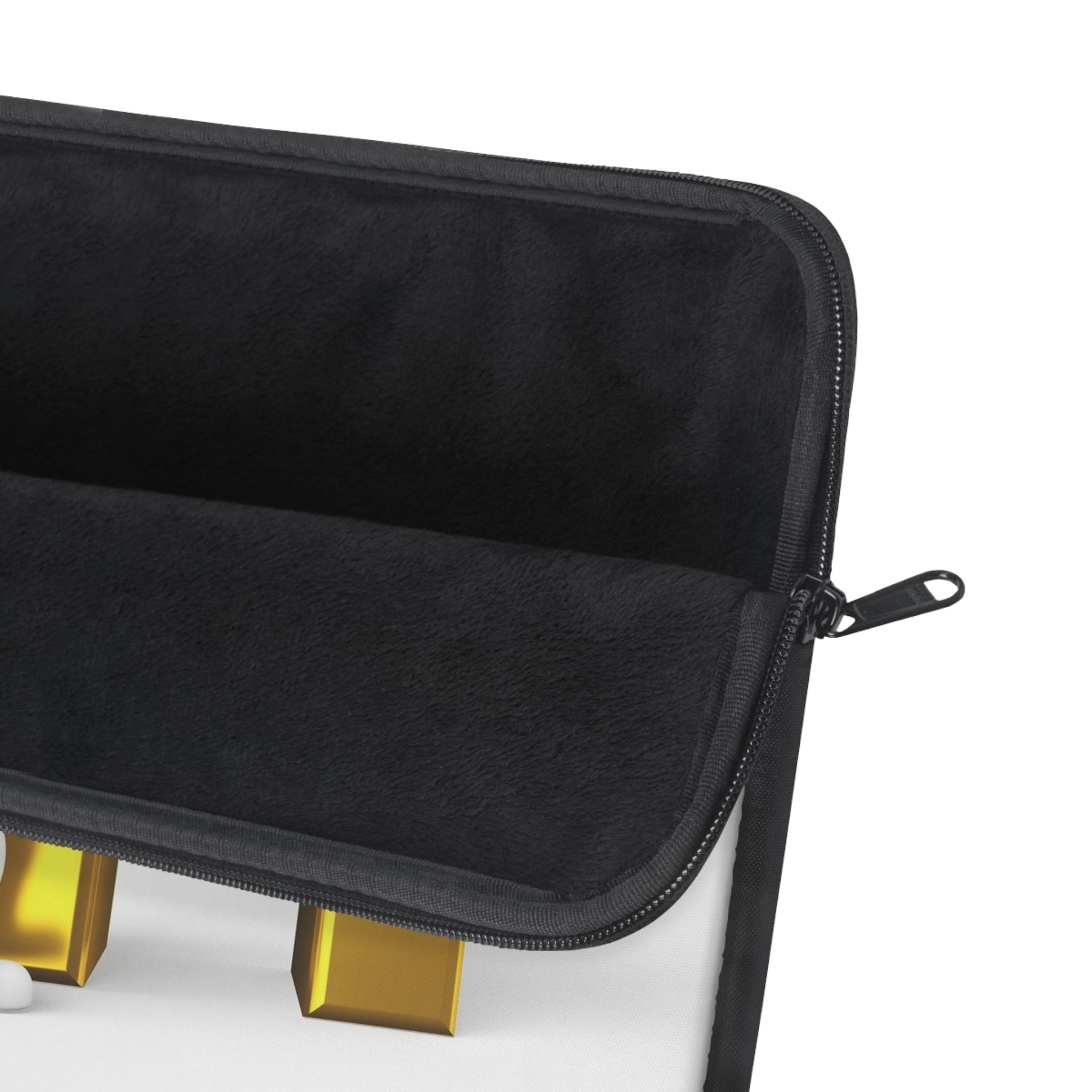 3D Figure Pushing Golden Letter h Laptop Sleeve | Letter H Typography Case